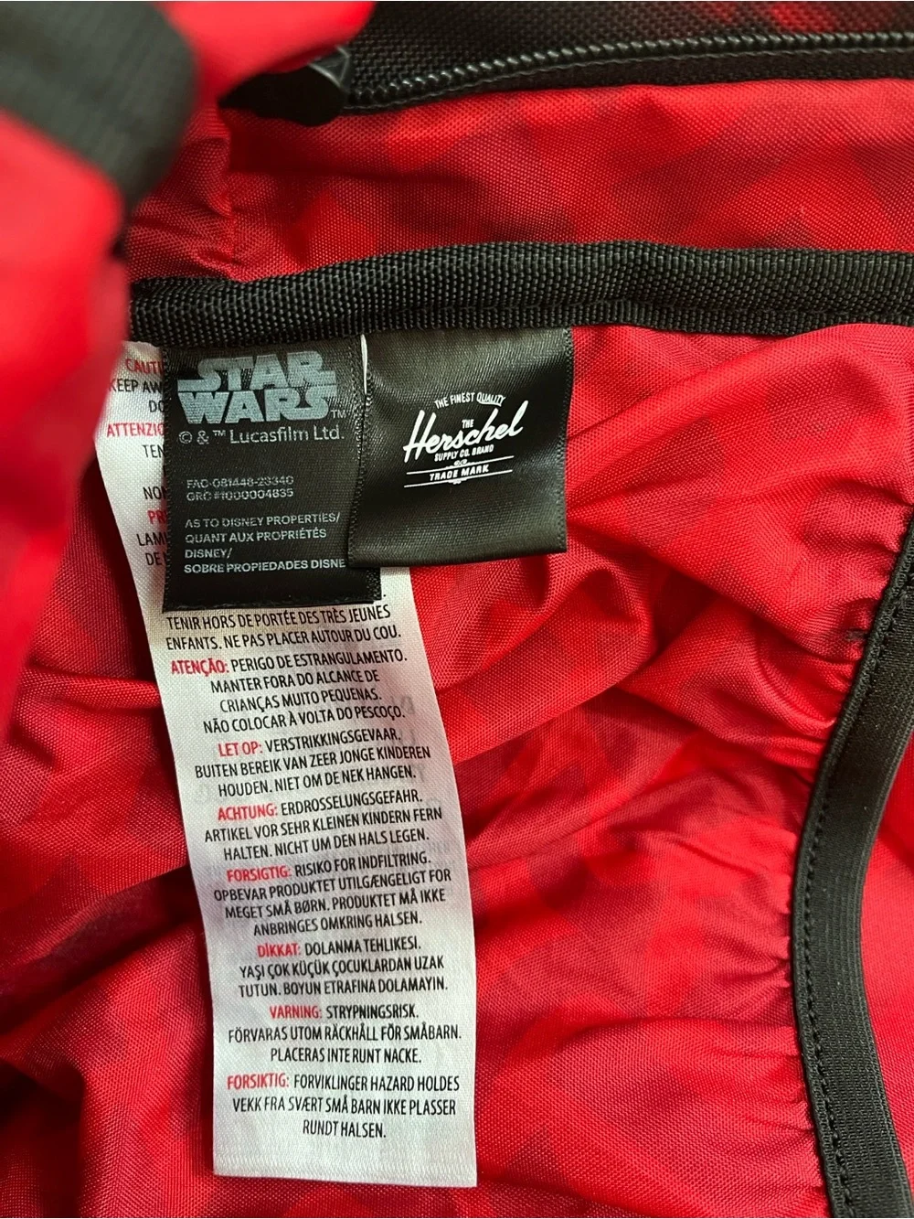 HERSCHEL Supply Company Black and Red Star Wars 25th Anniversary Sling Bag - Picture 9 of 12